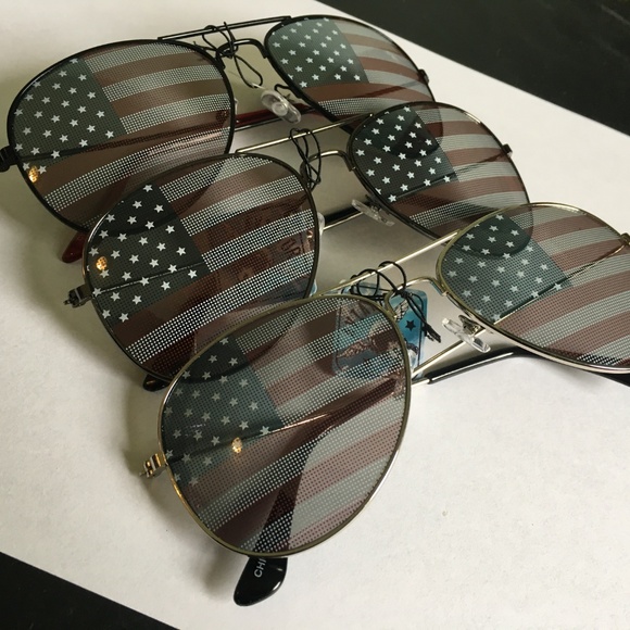 American Flag Lenses Aviator Sunglasses - Picture 4 of 6